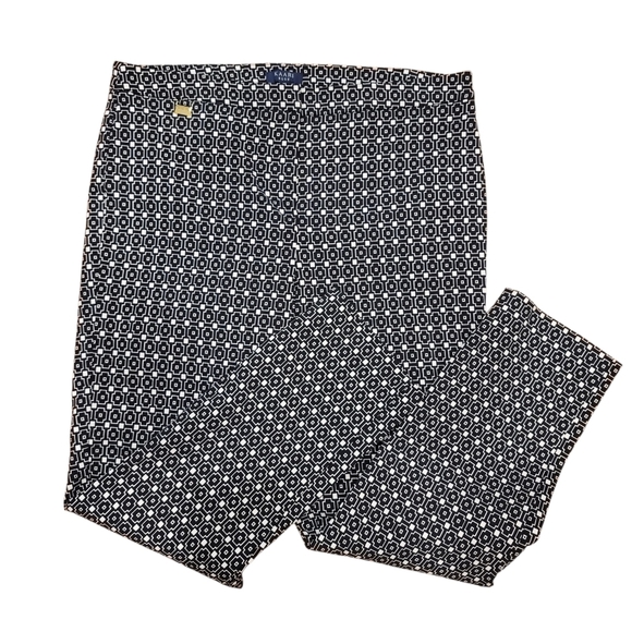 Kaari Blue Geometric Pattern Slacks - Sz 14